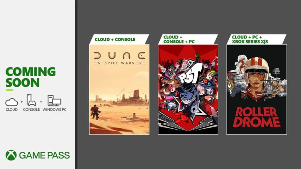 pc game pass 2023 | persona 5 tactica | dune: spice wars | rollerdrome 
